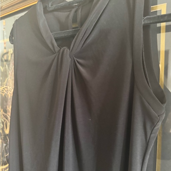 Tommy Hilfiger Black Sleeveless Twist-Front Top - Picture 2 of 6